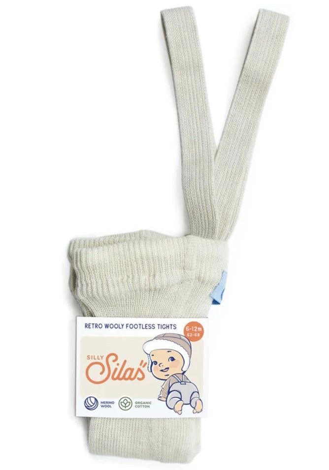 Silly Silas tights without feet wool cream 1-2 yrs