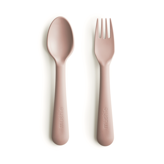 Mushie Silicone Feeding Spoons Stone/Cloudy Mauve